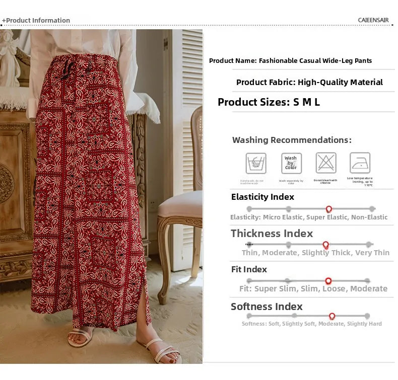 Pantalones anchos de viaje para vacaciones en la playa, ropa de vacaciones para mujer, estilo bohemio, cintura alta, material...