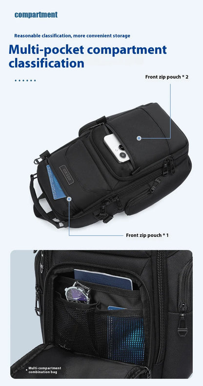 Bolso de pecho OZUKO, elegante bolso cruzado multifuncional, bolso cruzado de viaje ligero e impermeable para hombre