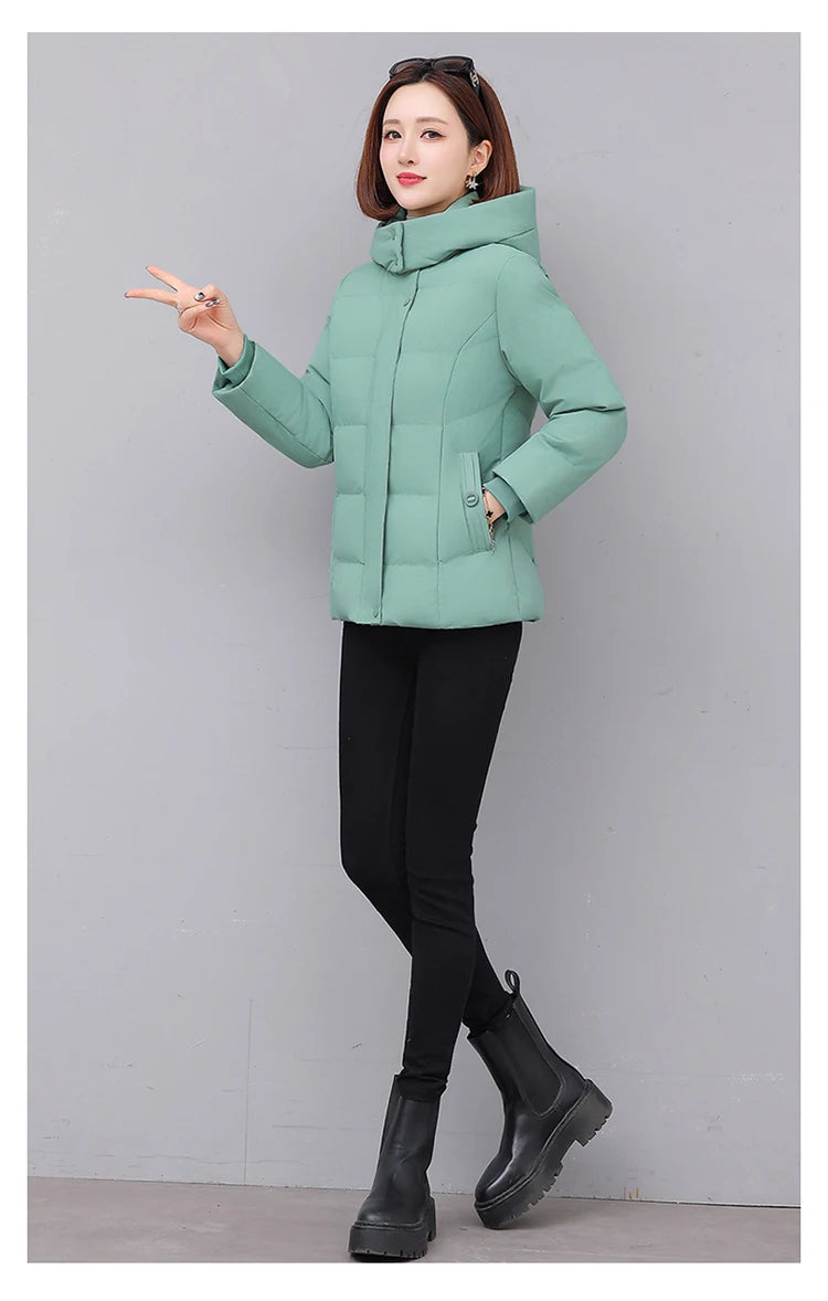 Chaqueta de algodón con forro polar grueso para mujer ENYW, abrigo informal holgado de invierno, ropa cálida para mamá, manga...