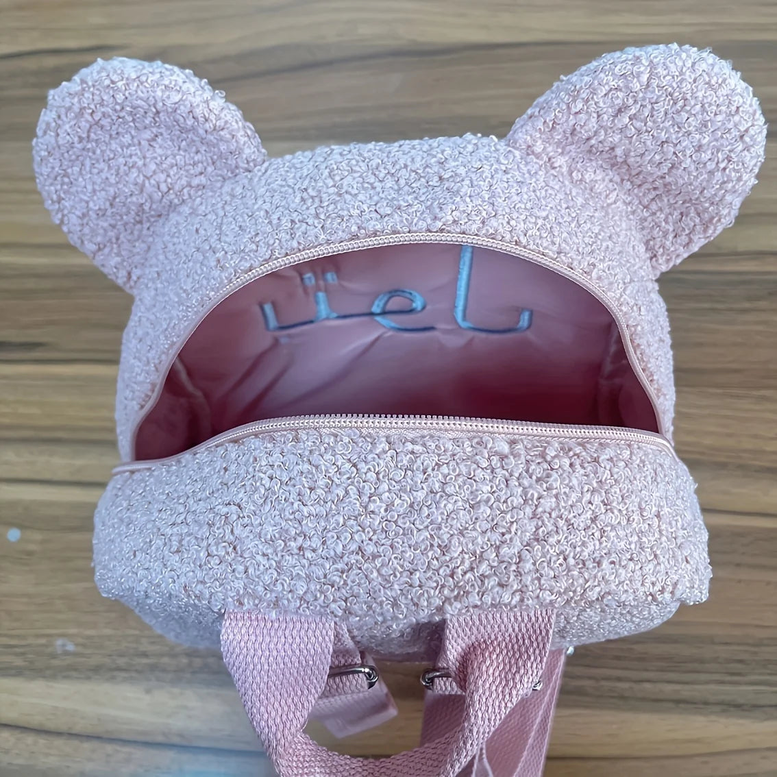Mochila Mini con Orejas de Oso, Personalizable con Nombre Bordado, de Pana y Felpa, para Niñas, Mujeres, Niños Pequeños, Regalo para Guardería