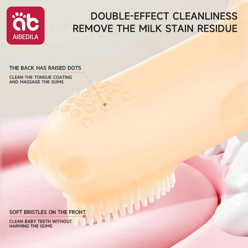 Cepillo de dientes suave para bebé, sin BPA, de silicona, para limpieza de dientes infantiles, de grado alimenticio, cuidado de la salud bucal del bebé