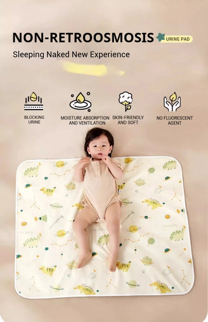 Colchón lavable impermeable, estera de orina para bebés y niños pequeños, Protector de cama de dibujos animados, ropa de cama para pañales, almohadillas para orina, tela transpirable
