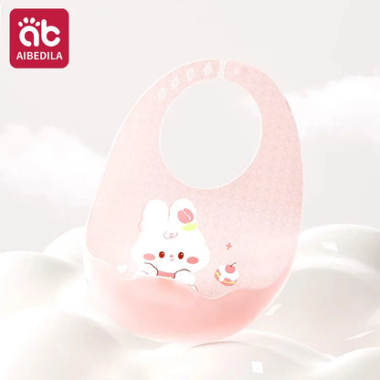 Babero de Silicona AIBEDILA, Impermeable, Ajustable, de Grado Alimenticio, con Diseño de Dibujos Animados, Paño de Regurgitación para Bebés, Niños y Niñas