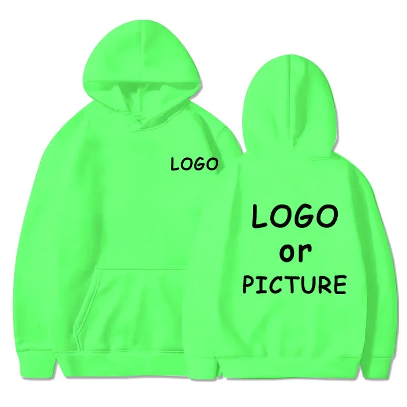 Sudaderas con capucha informales para hombre y mujer con estampado de logotipo personalizado, sudaderas con capucha de manga larga para otoño e invierno, sudaderas personalizadas de estilo callejero.