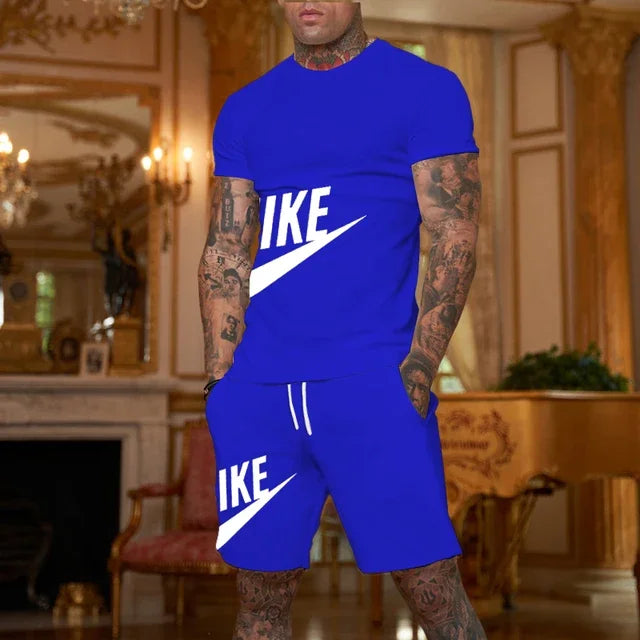 Nueva Ropa Deportiva Moderna para Hombre 2026, Ropa de Verano para Hombre, Camiseta de Manga Corta y Pantalones Cortos de Secado Rápido, Conjunto de 2 Piezas, Talla S