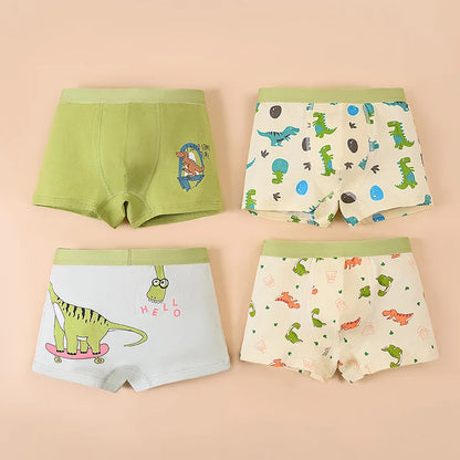 1/2/4/6 Uds. Calzoncillos Boxer para niños, ropa interior de algodón para niños, calzoncillos transpirables para bebés, bragas con estampado de dibujos animados para adolescentes, novedad de 2025