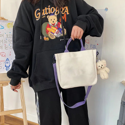 Bolso de Mano con Diseño de Conejo Miffy, Gran Capacidad, Lona, Bandolera, para Estudiantes, Mochila Escolar con Dibujos Animados