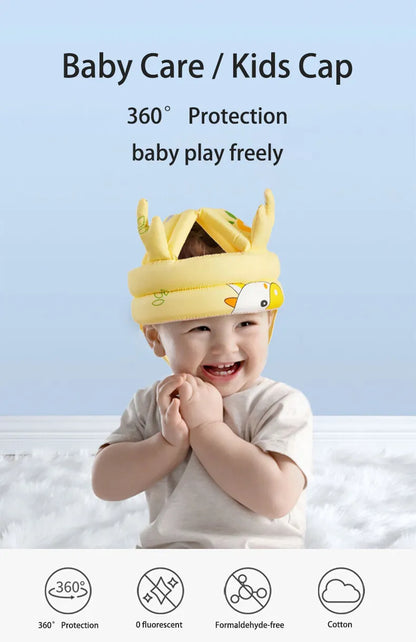 Casco de seguridad para bebés, protección para la cabeza, almohadilla anticaídas ajustable para niños pequeños, gorra anticaídas para aprender a caminar, cadena antipérdida