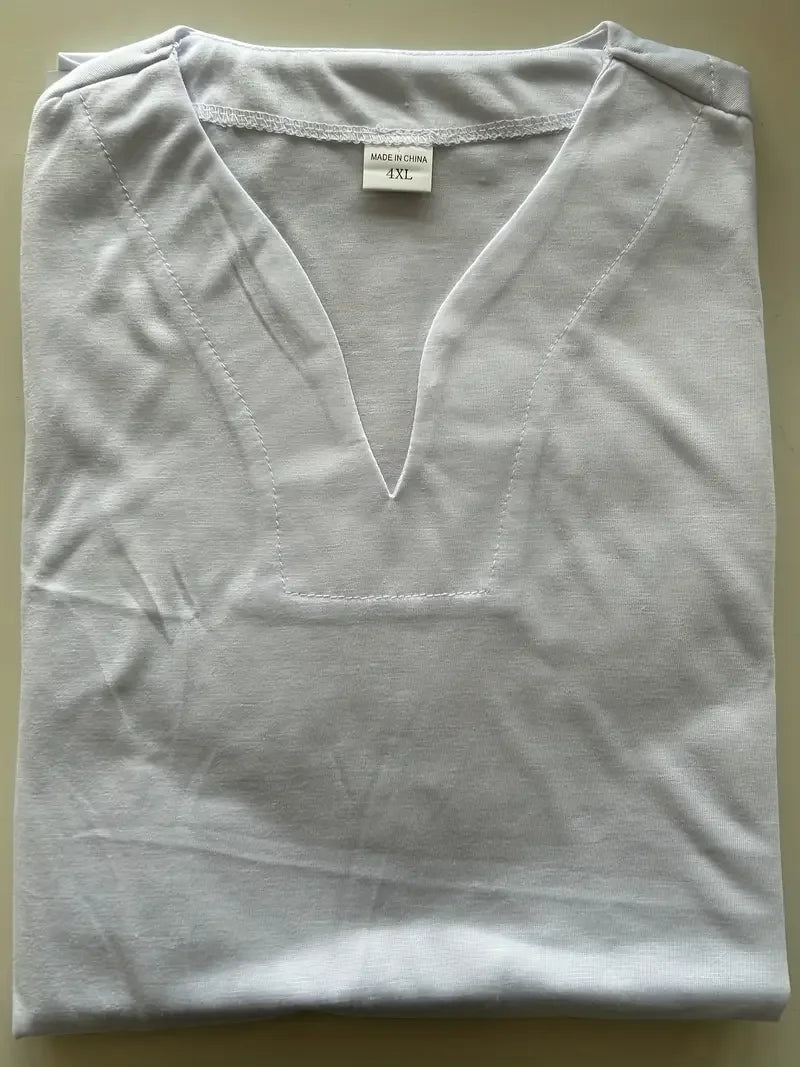 Camiseta con cuello en V con estampado personalizado DIY, camiseta de manga corta a la moda para hombre, top streetwear informal elegante y elegante, uso diario.