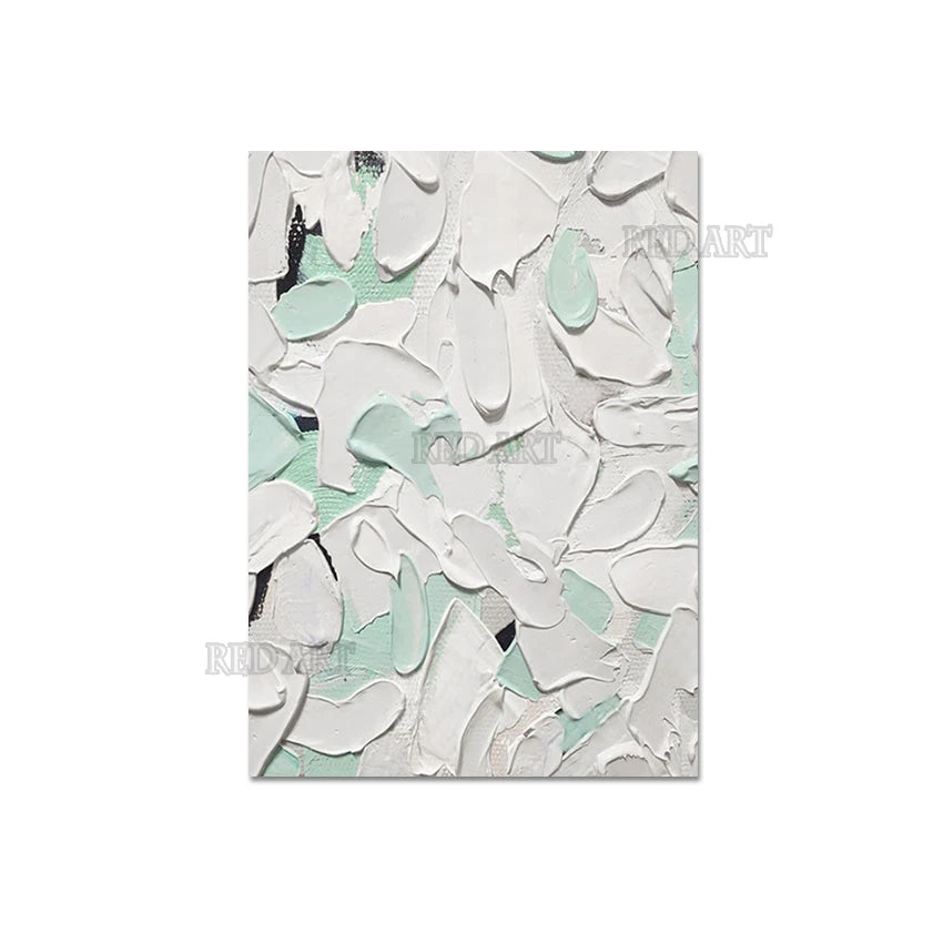 Murales modernos para el hogar, textura abstracta, pintura acrílica blanca, pintura al óleo gruesa, decoración de pared, imagen, arte de gran tamaño para porche + paquete Switch In Art completo