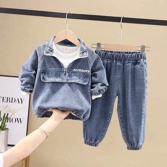 Conjuntos de Ropa de Mezclilla para Niños, Primavera Otoño 2026, Abrigos, Camisas y Pantalones para Niños, Conjuntos Deportivos de 2 Piezas, Trajes de Jeans para Bebés, Ropa para Niños Pequeños