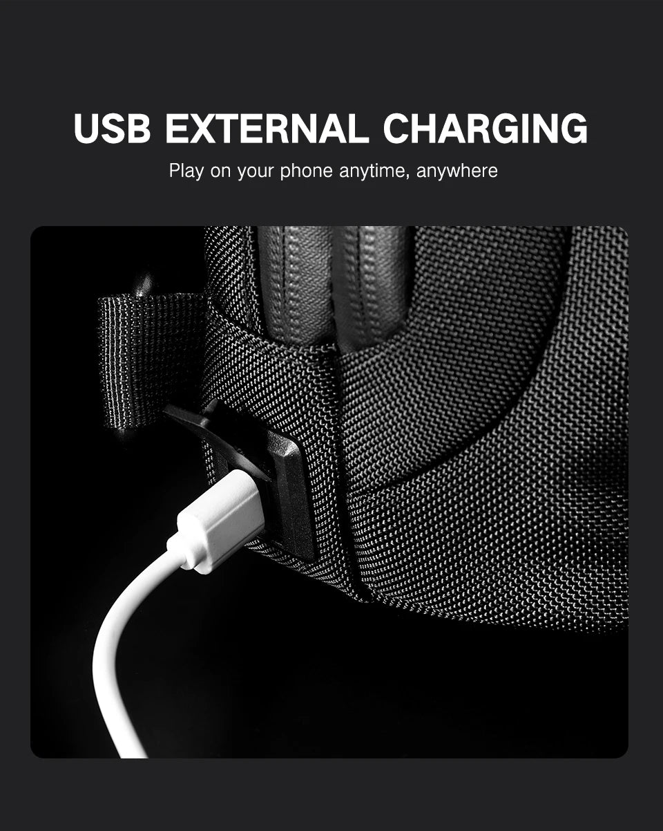 OZUKO-Bolso bandolera informal con carga USB para hombre, bandolera multifunción, bandolera antirrobo, bolso impermeable para hombre