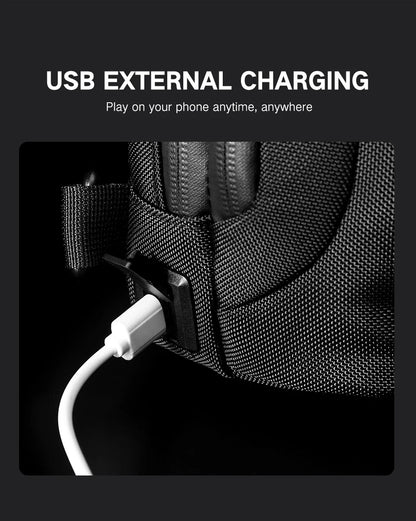 OZUKO-Bolso bandolera informal con carga USB para hombre, bandolera multifunción, bandolera antirrobo, bolso impermeable para hombre