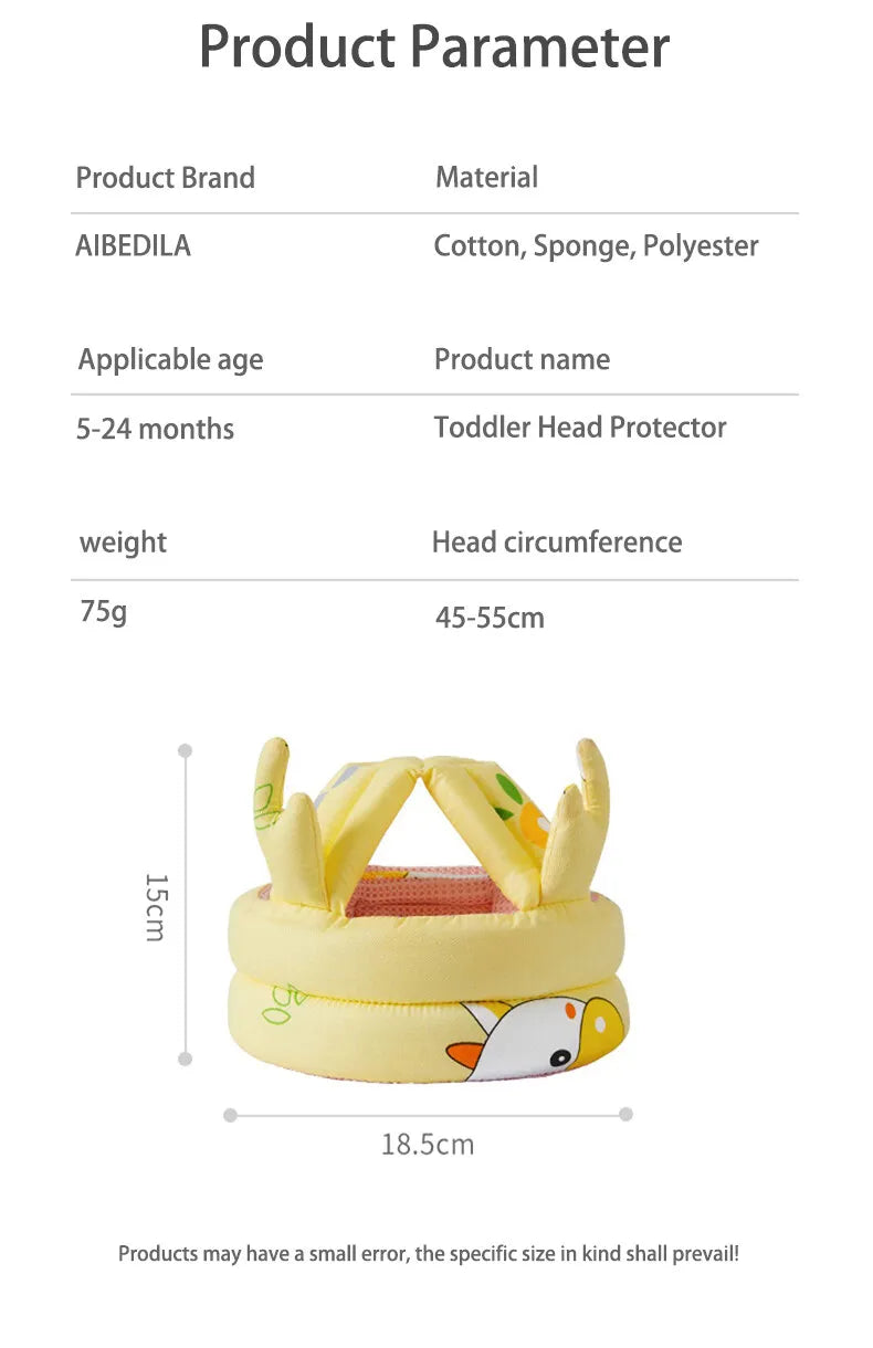 Casco de seguridad para bebés, protección para la cabeza, almohadilla anticaídas ajustable para niños pequeños, gorra anticaídas para aprender a caminar, cadena antipérdida
