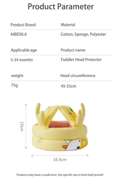 Casco de seguridad para bebés, protección para la cabeza, almohadilla anticaídas ajustable para niños pequeños, gorra anticaídas para aprender a caminar, cadena antipérdida