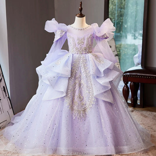 Vestido de boda 2024, vestidos de boda de flores para niñas, disfraz para niñas, Vestido de princesa para fiesta de cumpleaños, Vestido para niños, traje de Piano para presentador