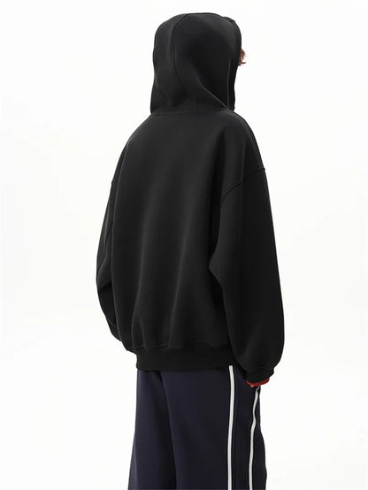 Sudaderas con capucha y cremallera de Color liso para hombre, sudaderas con capucha de moda de venta al por menor Retro, chándal informal de algodón de gran tamaño, novedad de 2026