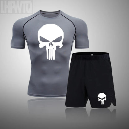 Camiseta deportiva de compresión para hombre, camiseta de entrenamiento físico de secado rápido MMA, ropa deportiva masculina para correr y correr