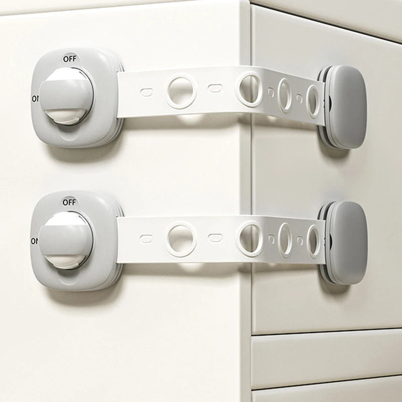 Cerradura de seguridad para cajón de bebé, cerraduras de gabinete de seguridad para niños, pestillos adhesivos para puerta de cajón, correas seguras para bebé, seguridad de puerta para niños