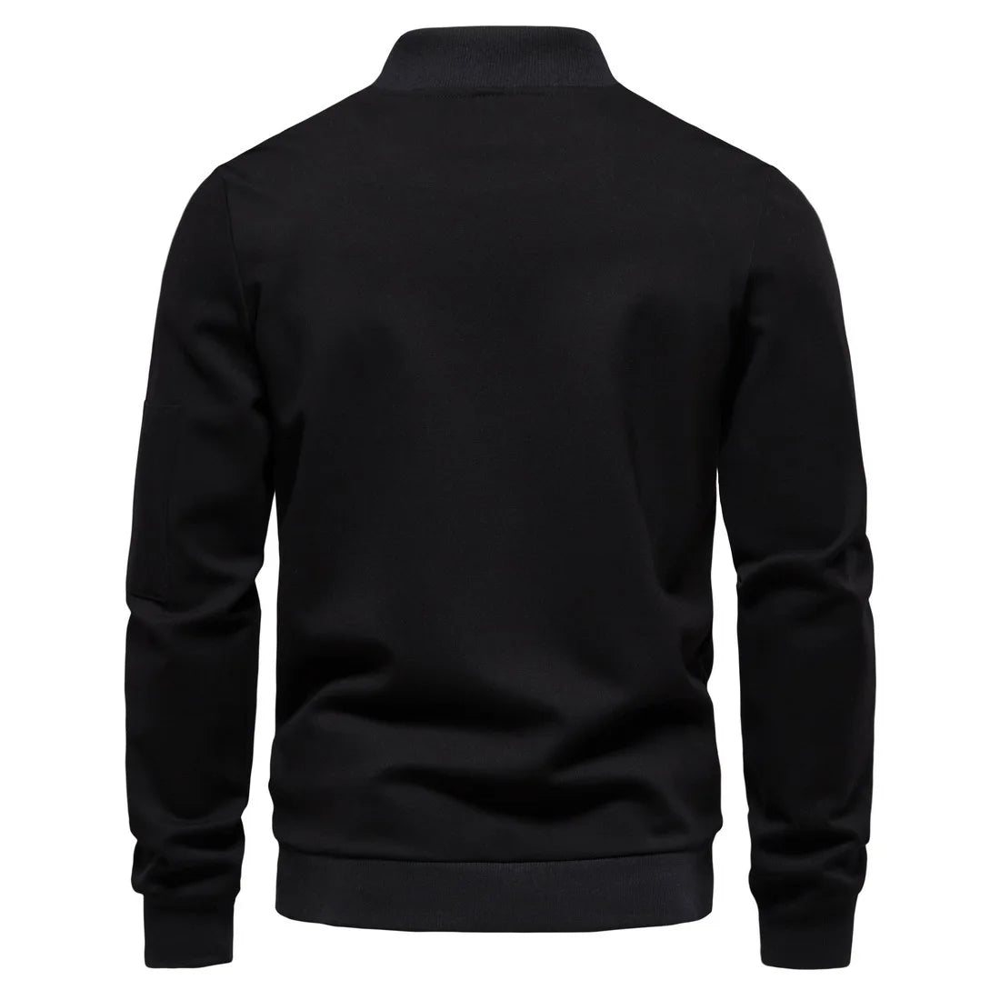 Chaqueta Casual con Cierre y Cuello Alto para Hombre, Primavera-Otoño 2025, Chaqueta Deportiva de Color Sólido, Chaqueta Bomber Urbana para Hombre