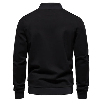 Chaqueta Casual con Cierre y Cuello Alto para Hombre, Primavera-Otoño 2025, Chaqueta Deportiva de Color Sólido, Chaqueta Bomber Urbana para Hombre