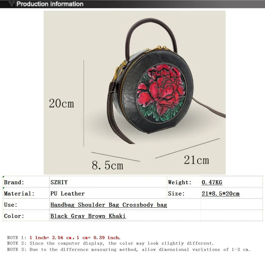Bolso de diseñador de lujo para mujer, bolso de hombro de estilo chino Retro con relieve 3D de flores, bolso cruzado para gifls, nuevo bolsillo redondo para teléfono