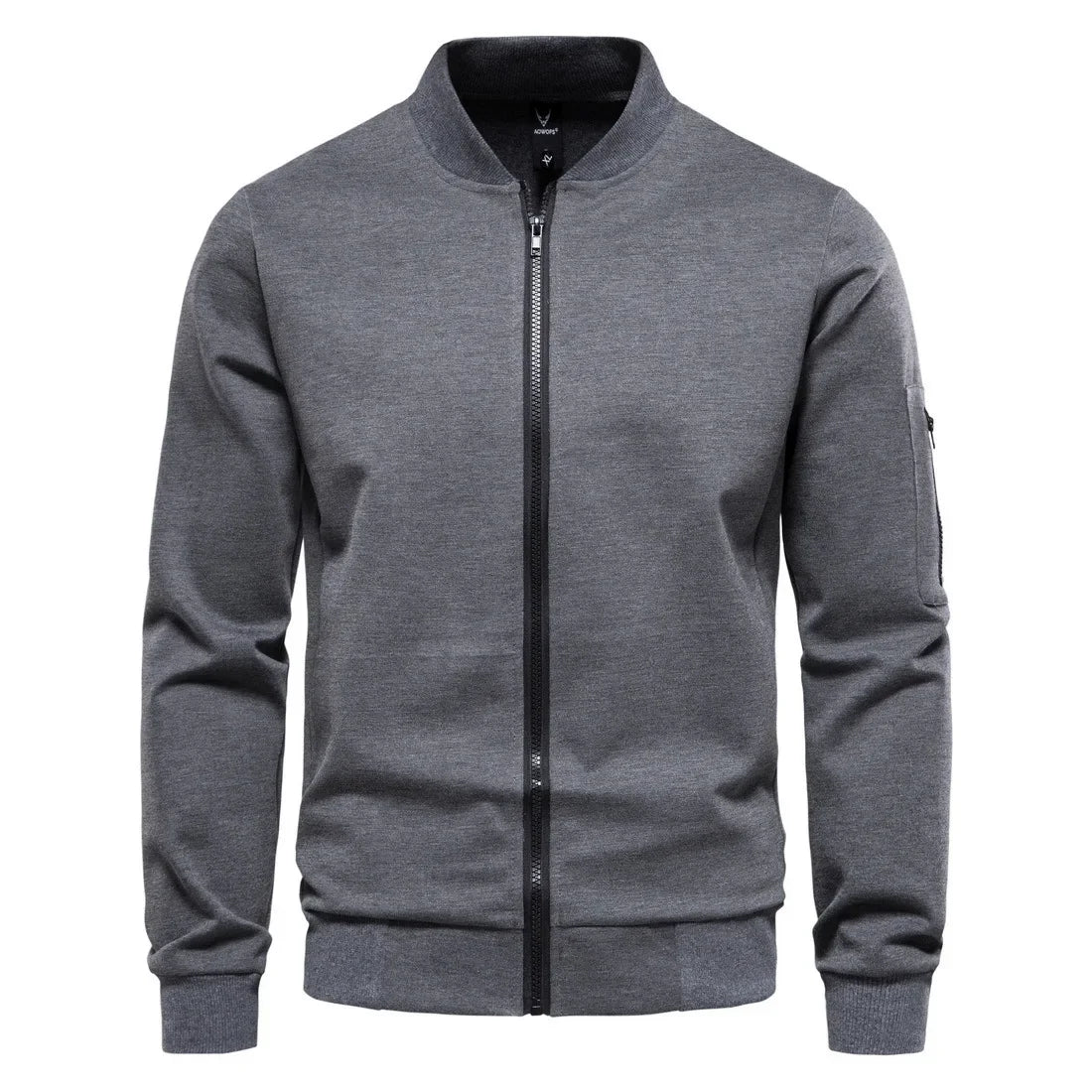 Chaqueta Casual con Cierre y Cuello Alto para Hombre, Primavera-Otoño 2025, Chaqueta Deportiva de Color Sólido, Chaqueta Bomber Urbana para Hombre