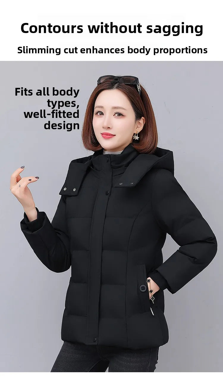 Chaqueta de algodón con forro polar grueso para mujer ENYW, abrigo informal holgado de invierno, ropa cálida para mamá, manga...
