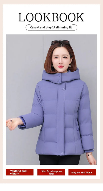 Chaqueta de algodón con forro polar grueso para mujer ENYW, abrigo informal holgado de invierno, ropa cálida para mamá, manga...