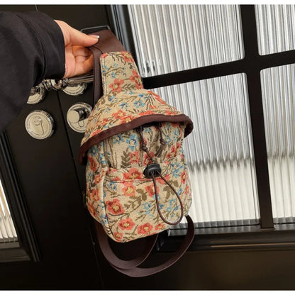 Bolso cruzado de moda para niñas y mujeres, bolso de teléfono de estilo chino, bolsillo en el pecho con estampado étnico, bolso de tela pequeño de un hombro, nuevo