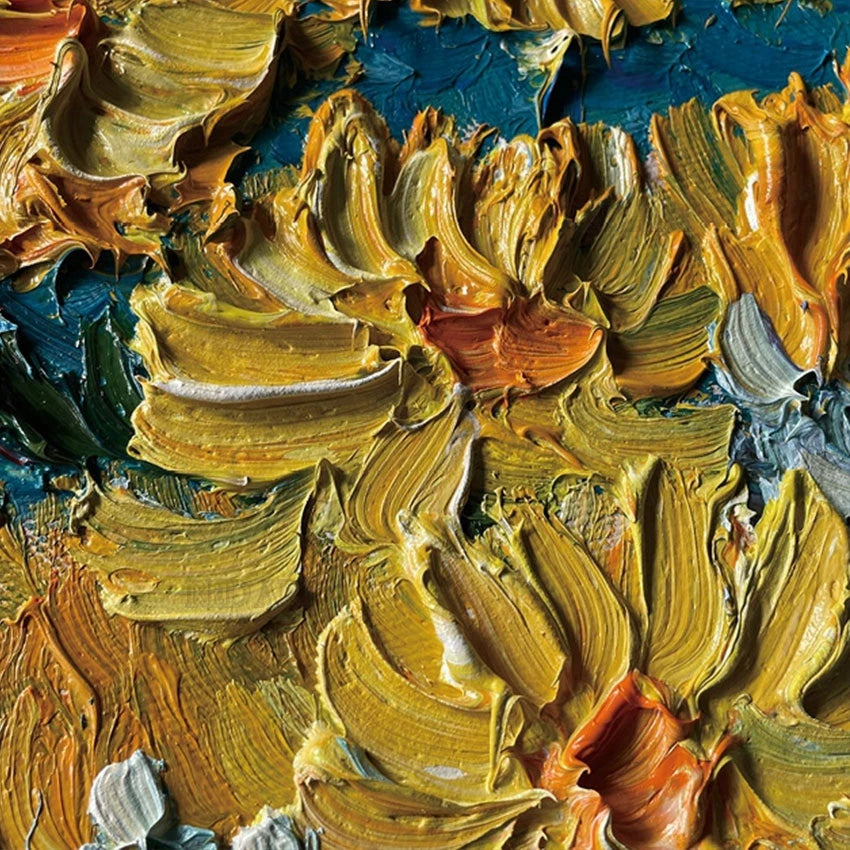 Paneles Decorativos Pintados a Mano, Pintura al Óleo de Flores Famosas, Reproducción de Cuadro con Textura, Decoración de Pared sin Marco