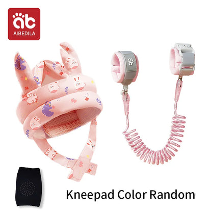 Casco de seguridad para bebés, protección para la cabeza, almohadilla anticaídas ajustable para niños pequeños, gorra anticaídas para aprender a caminar, cadena antipérdida