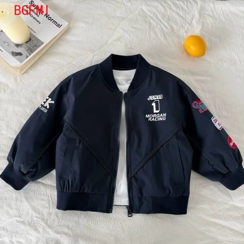 Chaquetas Bomber para Niños, Ropa de Primavera y Otoño para Niños, Chaqueta Deportiva de Moda, Uniforme de Béisbol Informal y Holgado