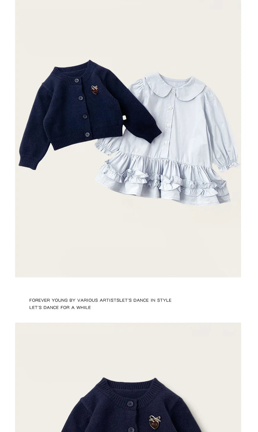 Conjunto de Vestido para Niña, Primavera y Otoño 2026, Nuevo Suéter de Punto con Volantes, Vestido de Dos Piezas