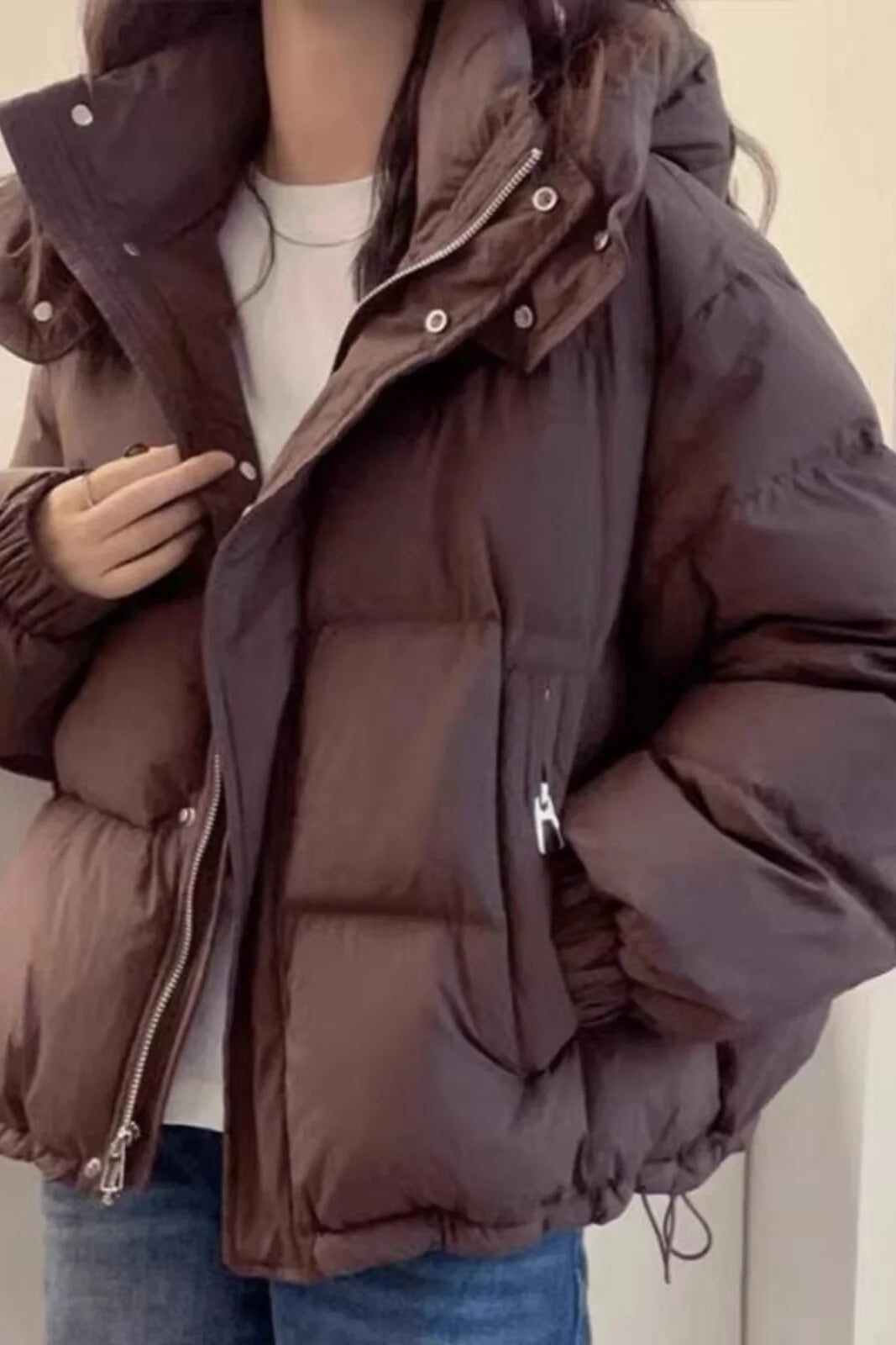 High Quality Thickened Hooded down Cotton Jacket for Autumn Winter Short Stylish Versatile Small Size Teenage Girl Coat
