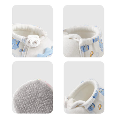 AIBEDILA, zapatos para caminar para niños, zapatos con patrón de animales de dibujos animados para recién nacidos, zapatos cálidos antideslizantes para el suelo, zapatos para niños y niñas de otoño de 10-12cm