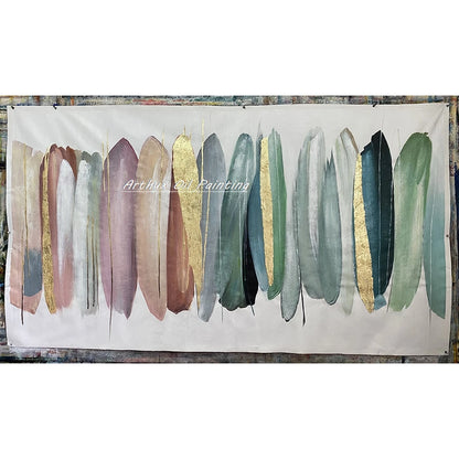 Arthyx, Pintura al Óleo sobre Lienzo Pintada a Mano con Lámina Dorada, Pósteres Abstractos Grandes, Cuadro Moderno para Pared, Decoración para Sala de Estar + paquete Switch in Art completo
