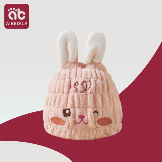 AIBEDILA, gorro de ducha de secado rápido para niños recién nacidos, paño de lana Coral blando para bebé, toalla para envolver la cabeza, bonito secador de pelo de baño absorbente