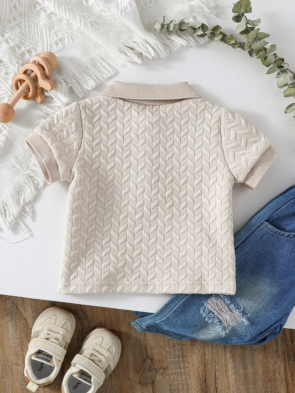 Camiseta de manga corta con cuello vuelto para bebés, ropa informal de 1 a 3 años, Tops lisos de verano