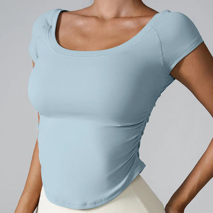 Ctenkevet Tight Athletic Short Sleeves Women Outdoors Quick-Dry Top Female Gym Workout T-ShirYoga Clothes Sport Outfit For Woman