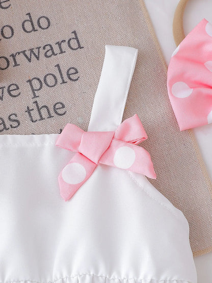 NOVEDAD DE VERANO 2025, Top con tirantes y estampado de helado para niña con pantalones cortos de lunares, conjunto informal de dos piezas para vacaciones
