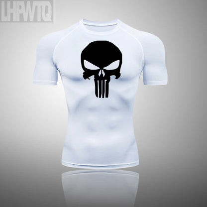 Camiseta deportiva de compresión para hombre, camiseta de entrenamiento físico de secado rápido MMA, ropa deportiva masculina para correr y correr