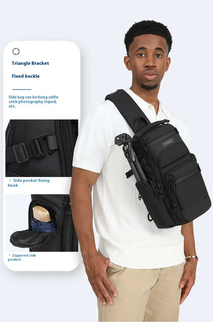 Bolso de pecho OZUKO, elegante bolso cruzado multifuncional, bolso cruzado de viaje ligero e impermeable para hombre