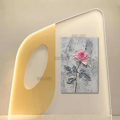Cuadro Decorativo de Pared con Diseño de Rosa, Pintura Acrílica Texturizada 3D Pintada a Mano, Pintura Abstracta al Óleo de Gran Tamaño, + Paquete Switch In Art completo