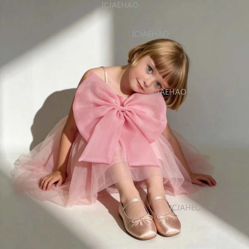 Vestido Formal de Verano 2026 para Niñas, Vestido de Tul Rosa para Niñas, Traje de Princesa para Fiesta de Primer Cumpleaños, Disfraz de Gala