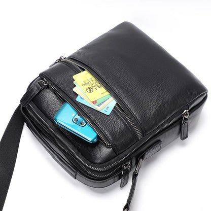 100% bolso de hombro de cuero genuino para hombre, bolsos de mensajero a la moda, bolsos para hombre, bolsos cruzados para hombre, bolso de mano de piel de vaca para hombre, bolso bandolera