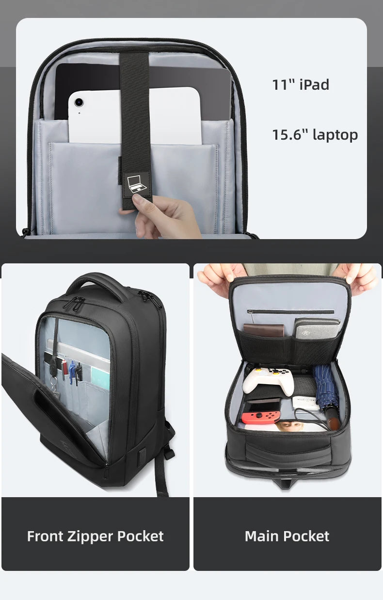 HK-Bolso para ordenador portátil de diseño para hombre, mochilas escolares impermeables para niños universitarios, mochila de viaje deportiva de negocios para hombre con carga USB