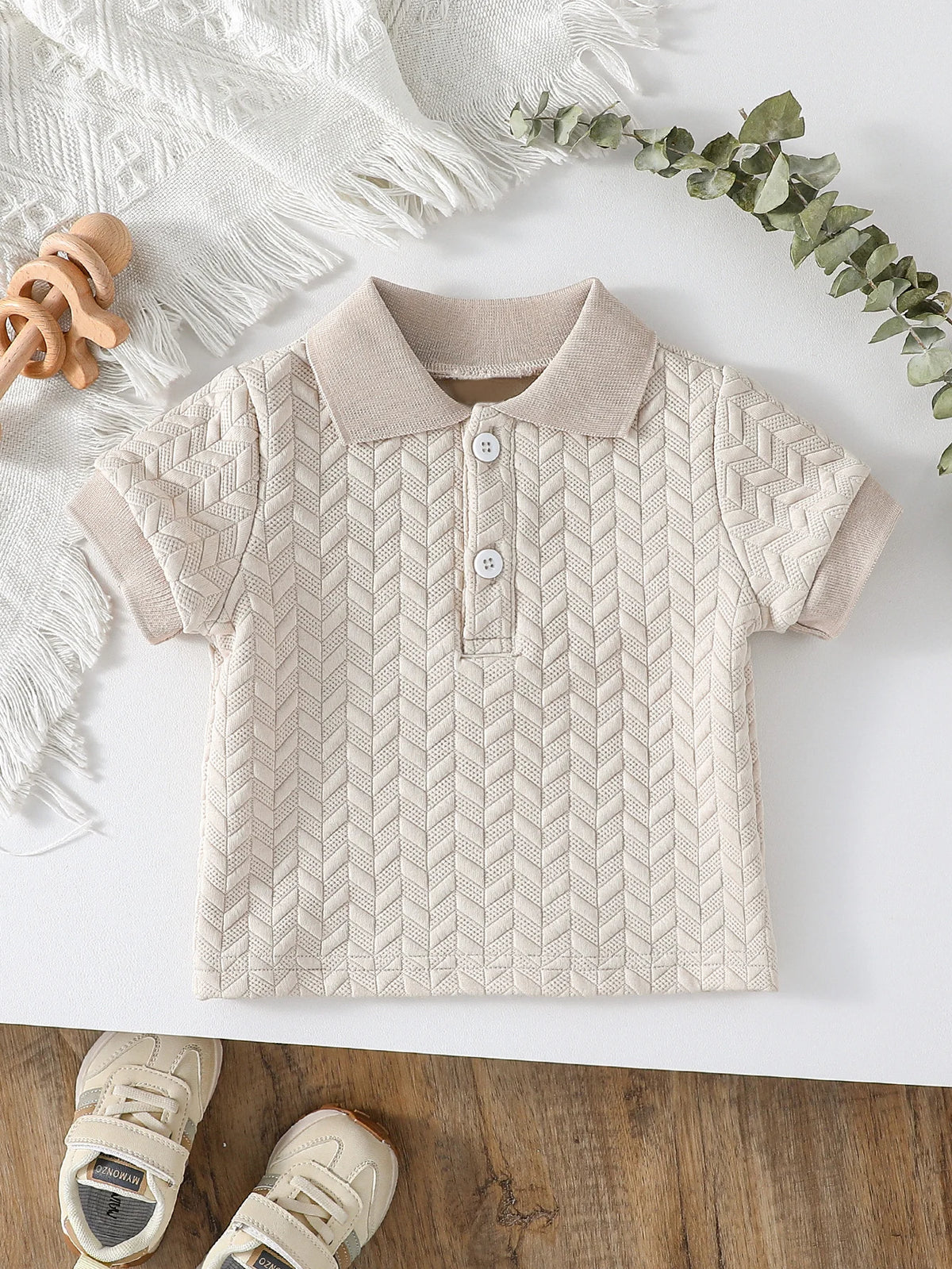 Camiseta de manga corta con cuello vuelto para bebés, ropa informal de 1 a 3 años, Tops lisos de verano