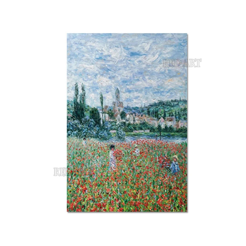 Pintura al óleo de paisaje de jardín hermoso pintado a mano, cuadro en lienzo, pintura de cuchillo con textura, arte de pared de reproducción, sin marco