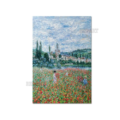 Pintura al óleo de paisaje de jardín hermoso pintado a mano, cuadro en lienzo, pintura de cuchillo con textura, arte de pared de reproducción, sin marco